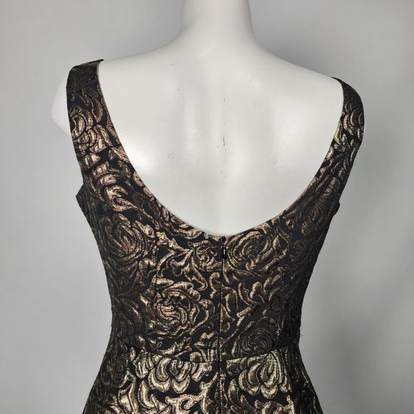 Elegant Black and Gold Floral Dress - Picture 8 of 13